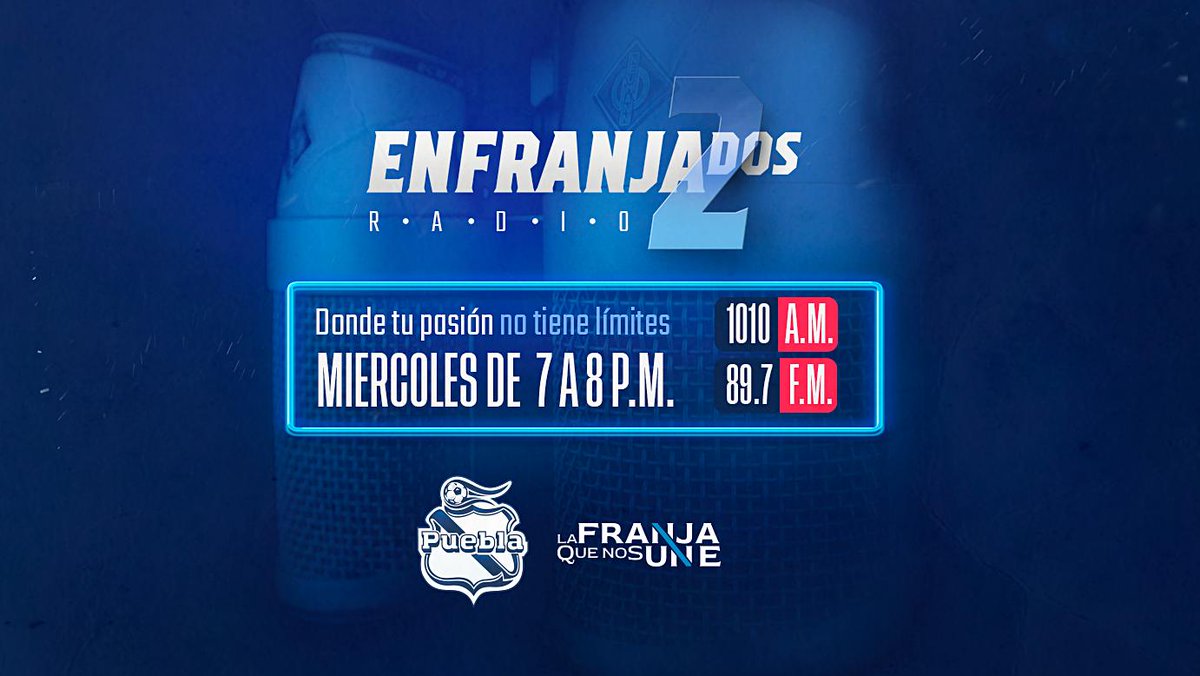 ClubPueblaMX's tweet photo. ⚪️🔵 ¡Hoy tenemos programa! 📻

Acompáñanos EN VIVO y pon atención a los códigos de https://t.co/9P3rGMXoaz, promociones para el juego del Lunes y mucho más 🙌

#LaFranjaQueNosUne🎽 https://t.co/UHRNvlyf12