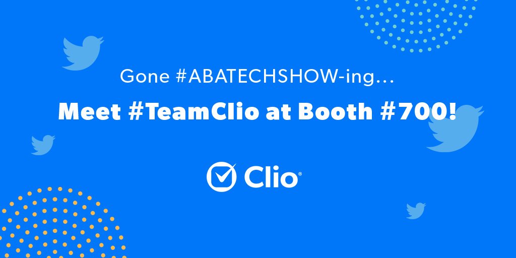 Hey Internet! We're joining the legal community for two days of #legaltech fever! 💃

Can't join us for #ABATECHSHOW? Then sit back, relax, and follow the Twitterverse experience 😎 #TS19 #TECHSHOW
