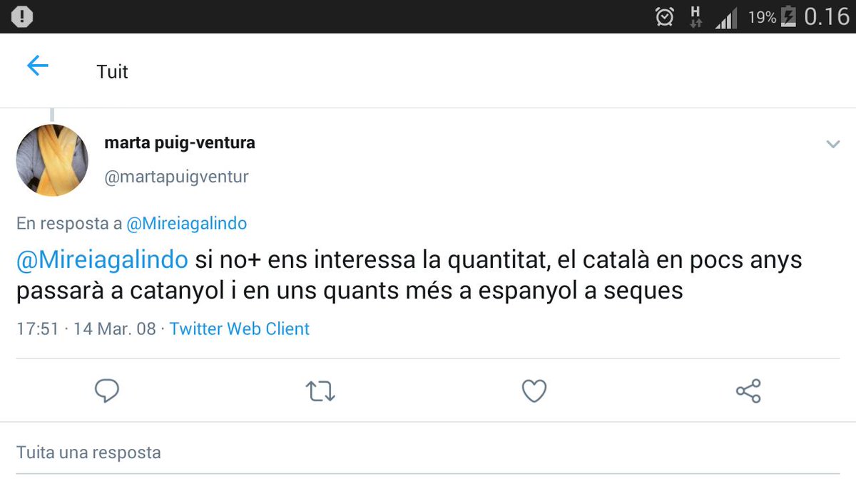 Nenieskato's tweet image. #PrimeraAparició de #catanyol al Twitter.
Del 14-III-2008.