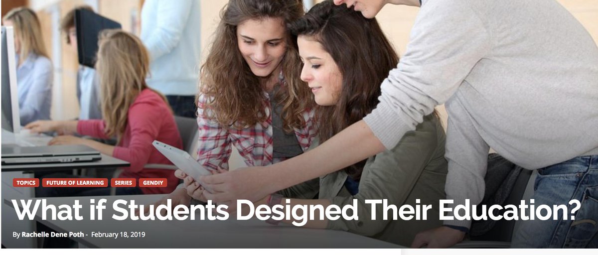 Rdene915's tweet photo. What if Students Designed Their Education? https://t.co/5FszfAx8ju via @Getting_Smart #education #educhat #futureoflearning #futureready #edtech #studentchoice #GenDIY #future4edu #quotes4edu #PBL @abc_create #edumatch https://t.co/Ts0GrpIOCC