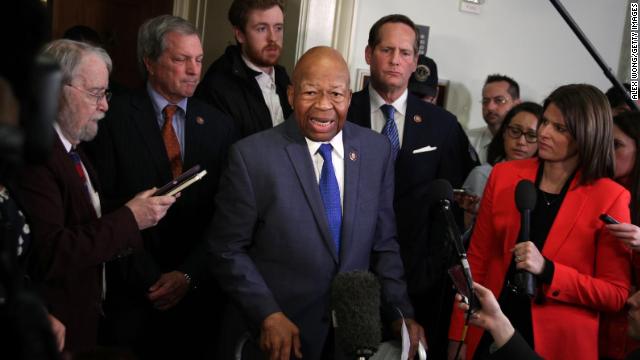 cnnbrk's tweet photo. House Oversight Chairman Elijah Cummings says based on Michael Cohen's testimony it appears President Trump committed a crime https://t.co/96oHsem3VV https://t.co/IqCwG0pi8w