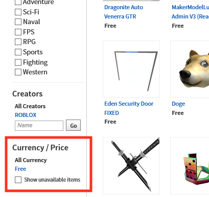 Roblox Free All Items