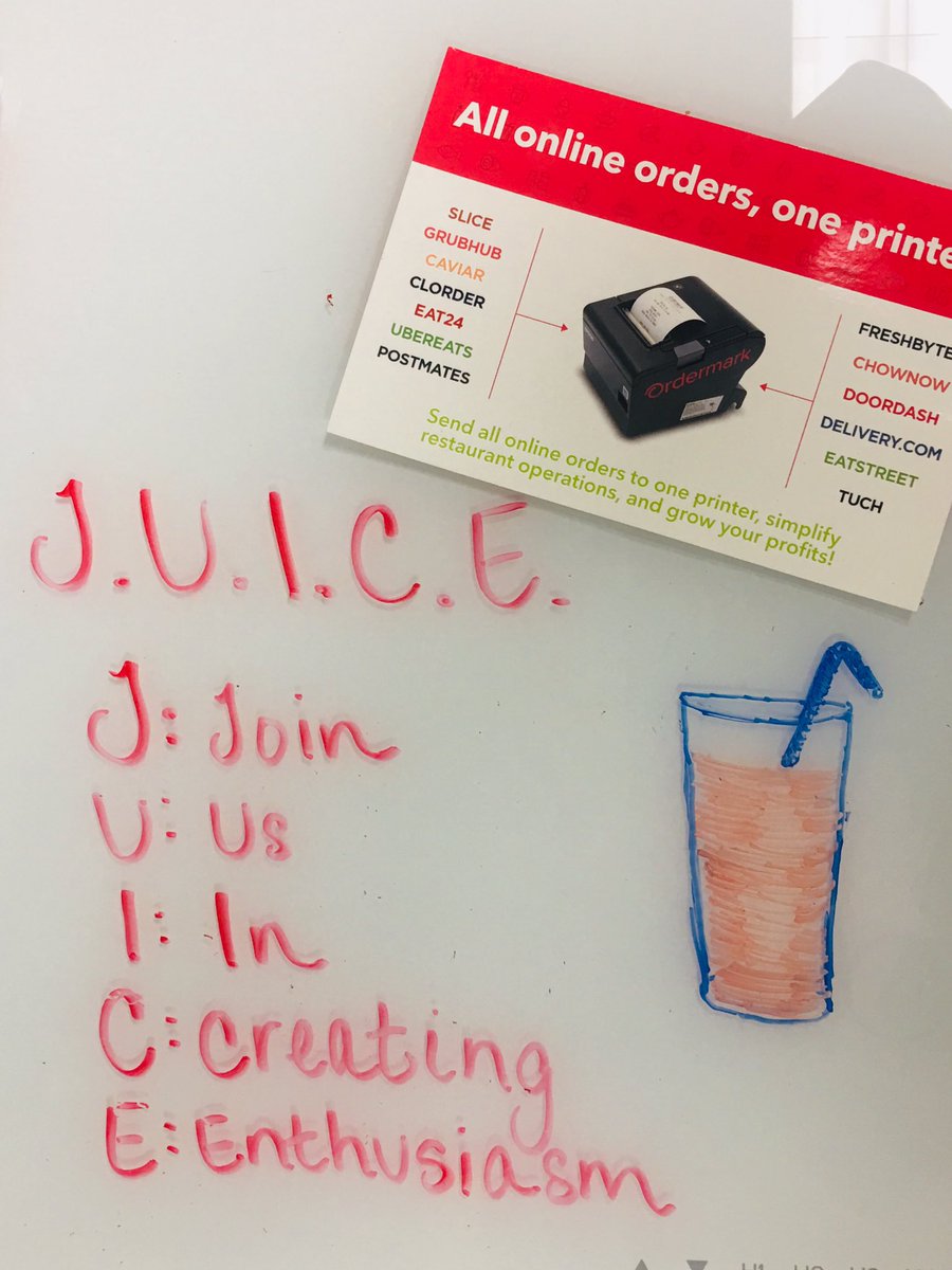 Chelsea14978966's tweet photo. At @getordermark we are positivity! Join Us In Creating Enthusiasm - We are here to help. Any of the ordering experts would be happy to fill your cup! Let us make your day - call to learn how we save you time and drive customers your way! 719.239.3606 #restaurants #onlineordering https://t.co/4CPqhARDU9