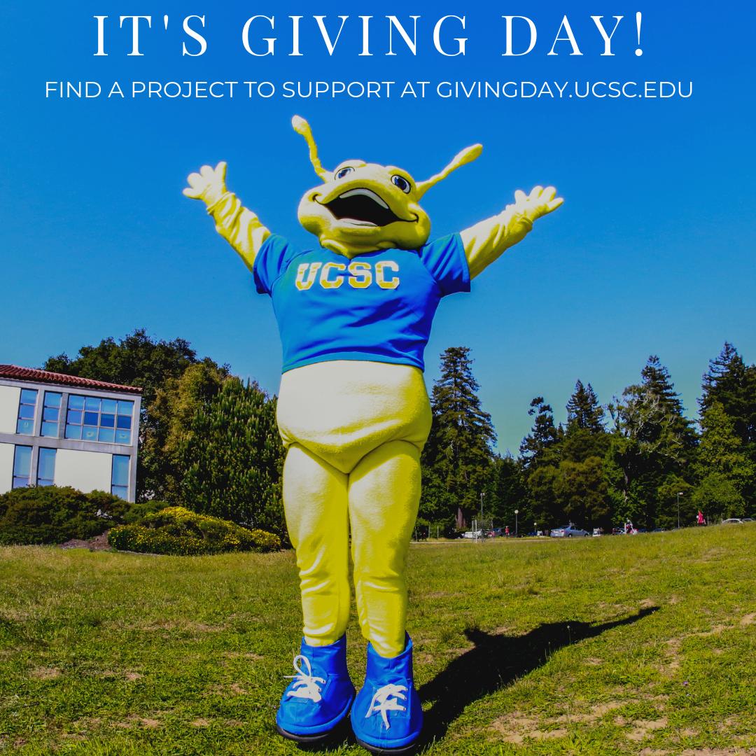 Giving Day 2019 is officially live! For the next 24 hours you will have a chance to be a part of UCSC’s biggest online fundraiser of the year. Find a project to support at giving day.ucsc.edu⠀
⠀
#give2UCSC