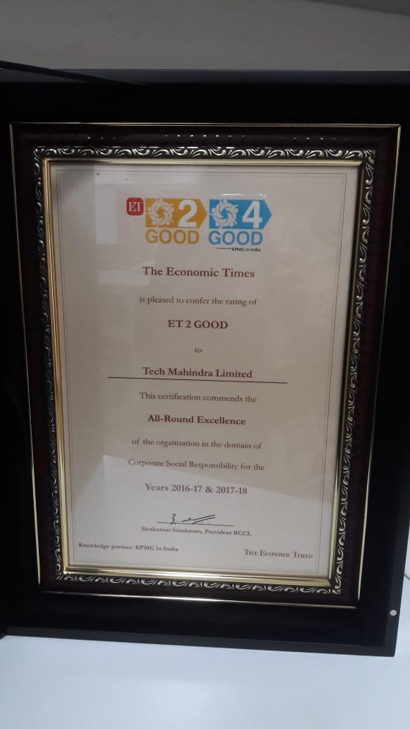 techmahindracsr's tweet photo. Adding a feather in #TechMahindraCSR's cap is the #EconomicTimes (second edition) ET 2 Good Award for All-Round Excellence in #CSR
@loveleenkacker @C_P_Gurnani @asplendidtorch @RuralInspire https://t.co/5IORc9PPdk