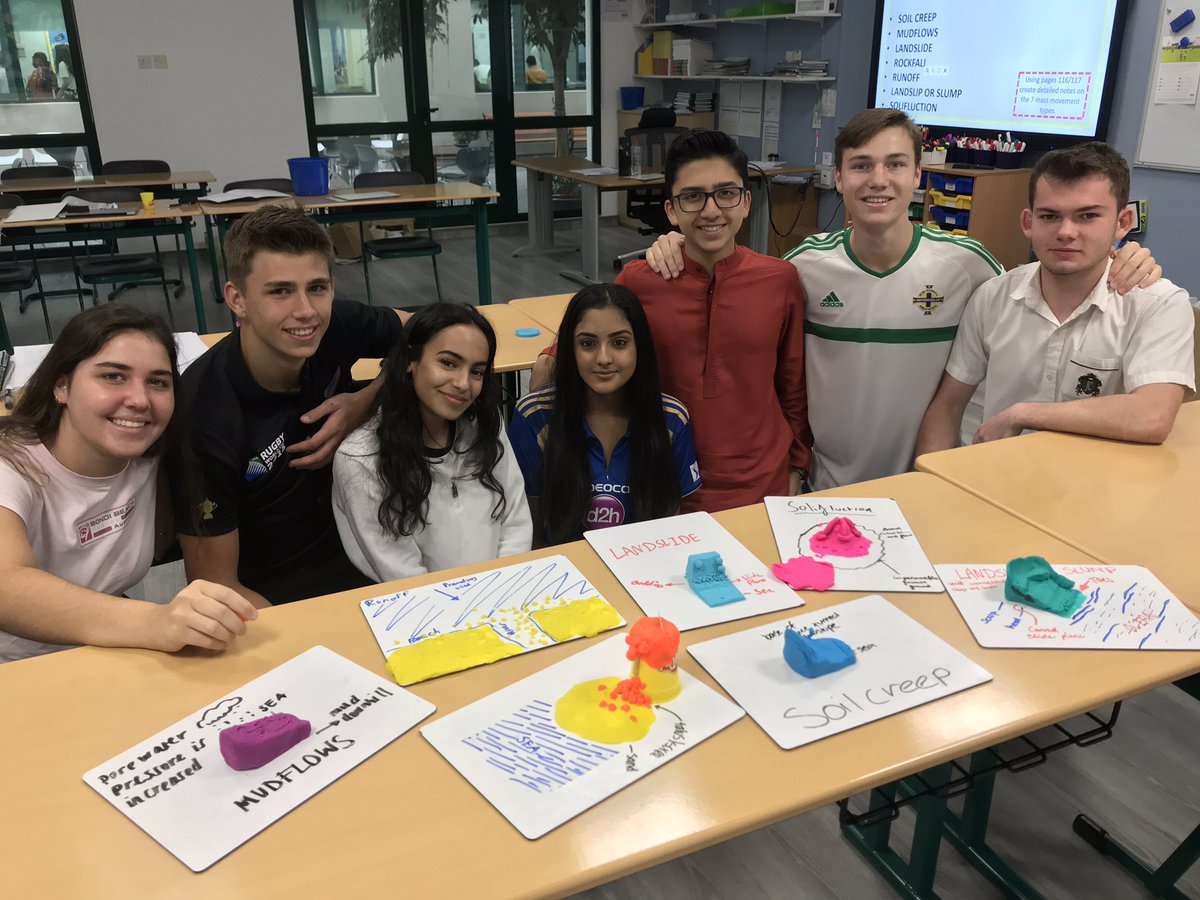 JCD_Geography's tweet photo. #JCD_Geography students creating models to explain the 7 types of mass movement along the coastline #JCD_6thform #JCD_support https://t.co/1S7D4s8DD5