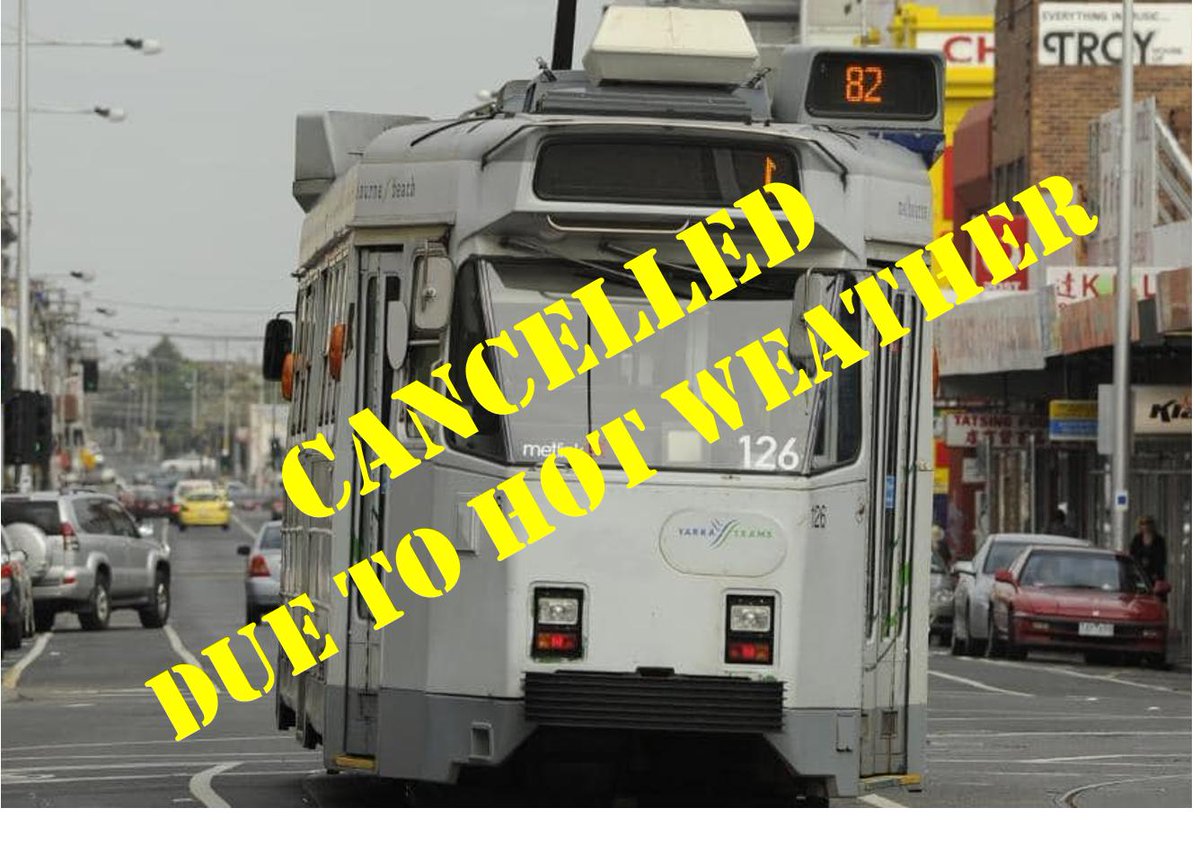 The Andrews Labor Gov't has cancelled many trams due to "hot weather" throwing the network into absolute chaos. Labor have been in power 16 of 20 yrs. It has no excuses for the tram network not being able to cope with normal, typical summer weather.<a href="/DanielAndrewsMP/">Dan Andrews</a> <a href="/yarratrams/">Yarra Trams</a>