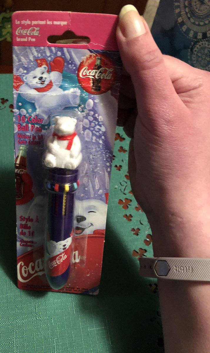 futurewriter13's tweet photo. Did anyone else have this type of pen in the 1990’s? I always loved that I had a rainbow of color choices in one pen! Now thanks to my mom and @eBay, I am excited to use my new @CocaCola multipen in my planner! #CocaCola #multipen #tencolorpen #90s https://t.co/6yAfuNtrGw