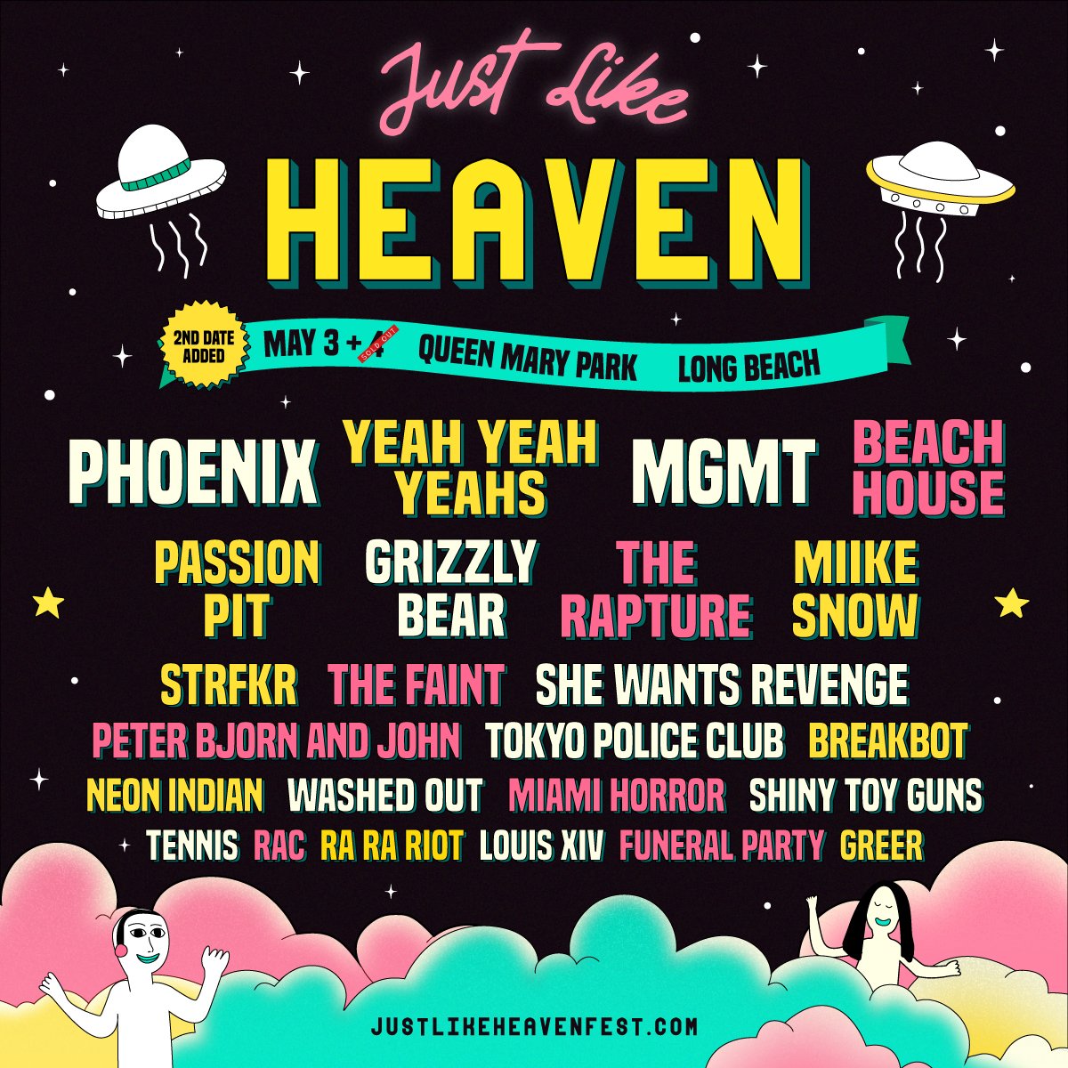 amoebamusic's tweet photo. Want to see @wearephoenix, @YYYs, @whoisMGMT, @BeaccchHoussse &amp; lots more perform Friday, May 3rd at @TheQueenMary in Long Beach? RT and follow us to win tickets to #JustLikeHeaven. Winner announced at 6pm. https://t.co/YBkFdZ1p7G