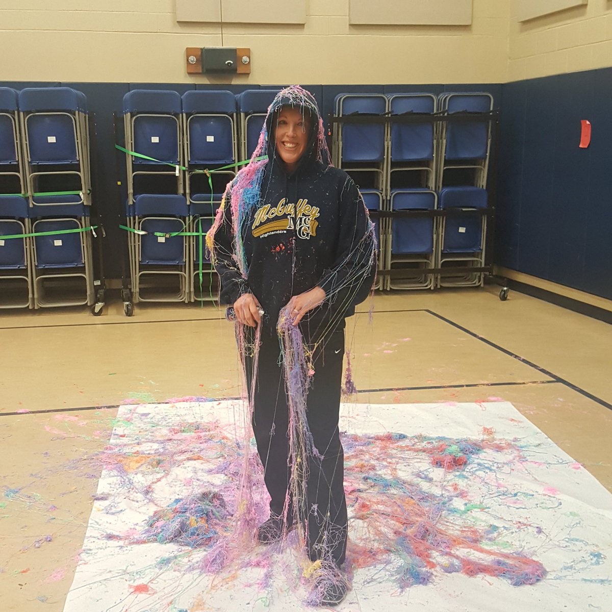 Joe Walker's Jump Rope for Hearts assembly today ended with a "silly" activity.