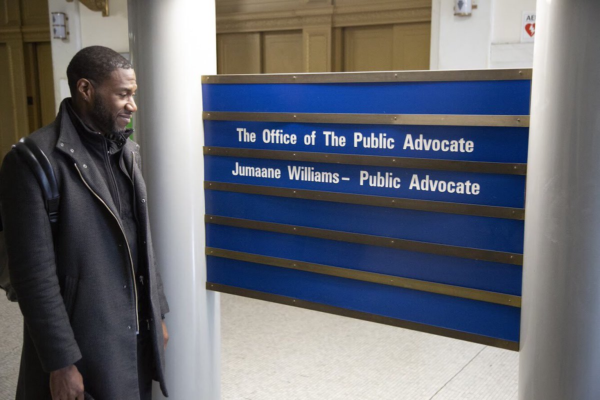 JumaaneWilliams's tweet photo. It’s been a whirlwind day- meeting with @NYCSpeakerCoJo and @NYCMayor, checking out the new office (already has my name on it!) and thanking countless New Yorkers for choosing me to be the #PeoplesAdvocate.

I’m so grateful for this opportunity. https://t.co/4hxypwG41F
