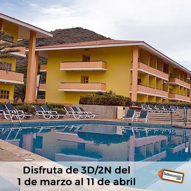 Marzo es un mes para disfrutarlo al máximo. Ven a Sunsol Ecoland y vive unos días de relax en la #IsladeMargarita junto a tu pareja o un amigo, además, cuentas con actividades recreativas diurnas y nocturnas. Ingresa en tudescuenton.com para más información. #TuDescuenton