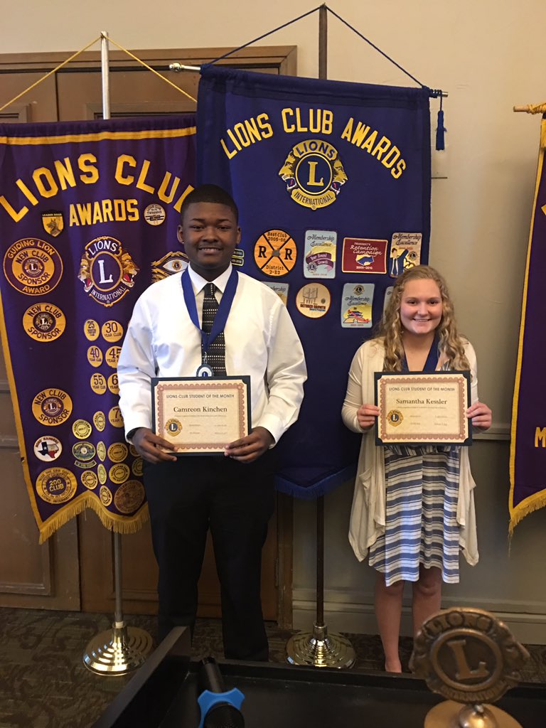 McKinneyNorthHS's tweet photo. Congratulations to Camreon &amp; Sammie, Lion’s Club Students’ of the Month! https://t.co/yfF0Qclkbr