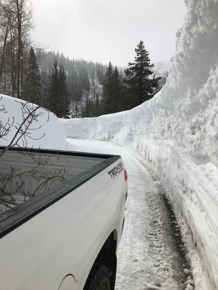 300” of snow in one month gives us snow banks like this, pic is of service road behind @SquawCreek...#9 green is some where under all that snow