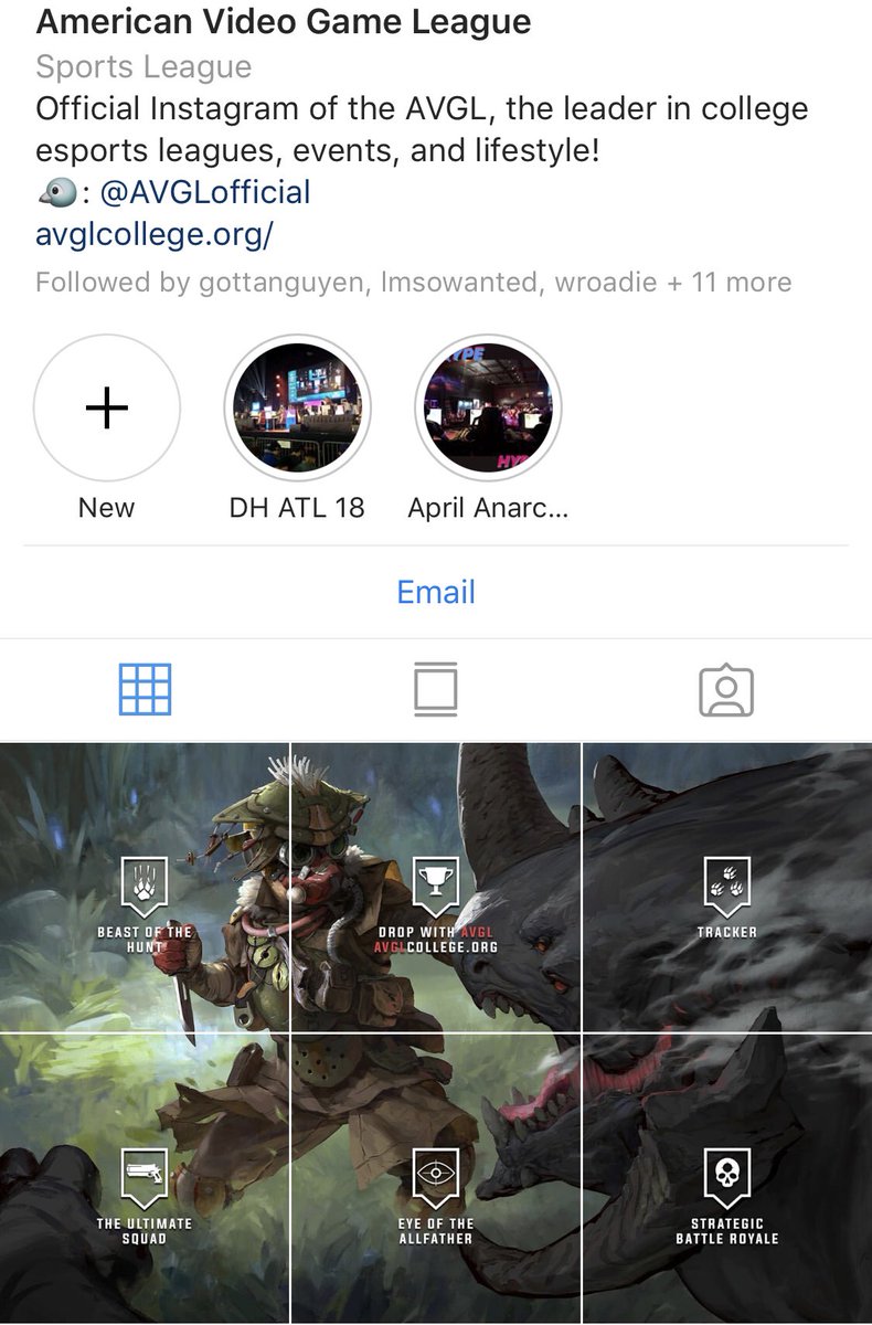 Connect with us on Instagram! 
📸: <a href="/AVGLofficial/">AVGL</a> 

From Top Plays, events and more - we’ll be your hub for #collegeesports