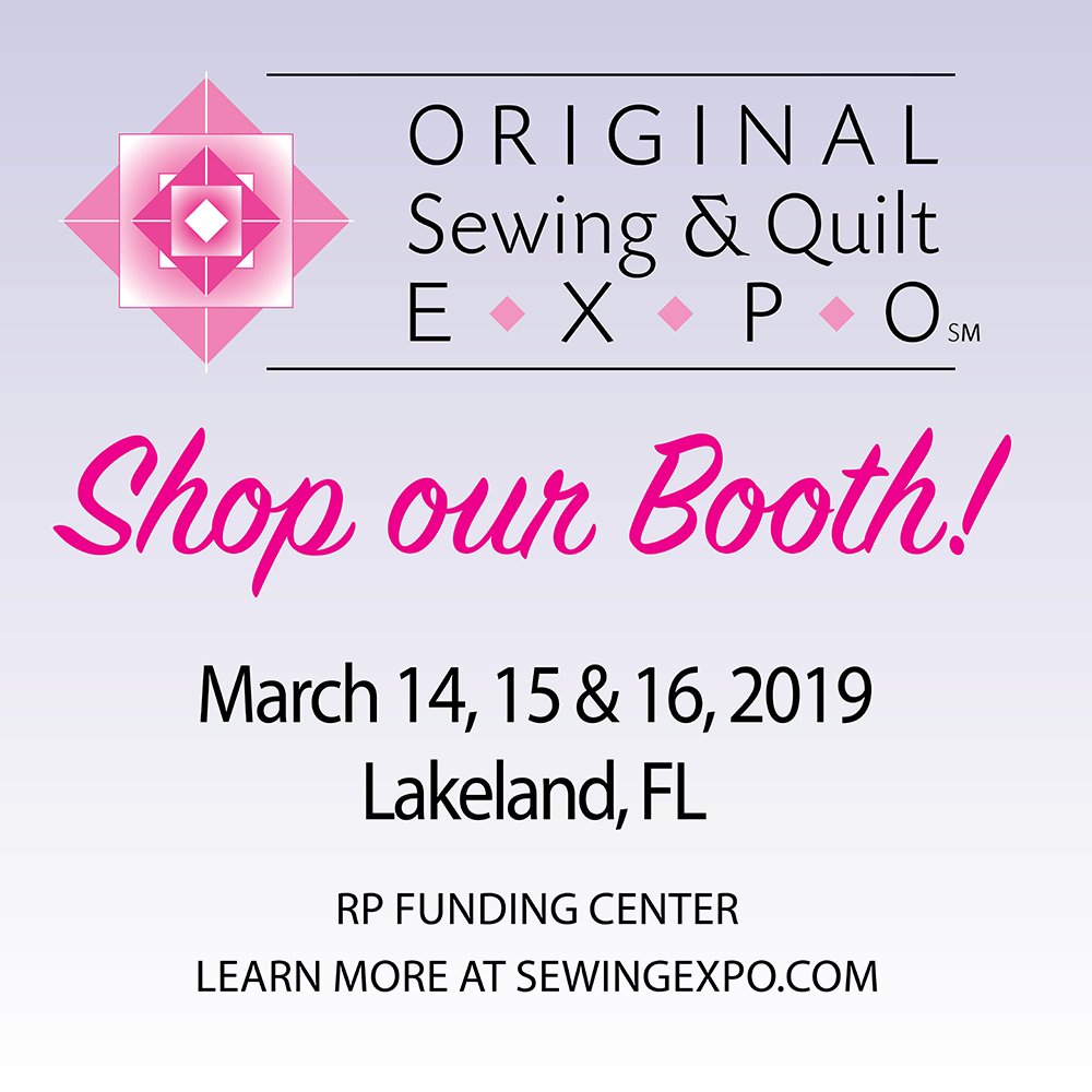 VogueFabrics's tweet photo. Visit our booth at the Original Sewing &amp; Quilt Expo in Lakeland, FL March 14, 15 &amp; 16!  Save $2 when you buy admission tickets online: https://t.co/sbfpqpoCP1 - PLUS register for our emails to get coupons to use in our booth. #originalsewing #sewvoguefab #sewing https://t.co/dRxzzAXCBD
