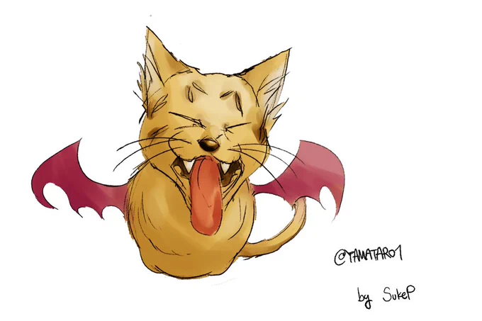 【RTした人をモンスター化企画】YAMATORO 様()可愛い猫ですね～!コウモリの翼が似合うかな?参加していただきありがとうございました～! 