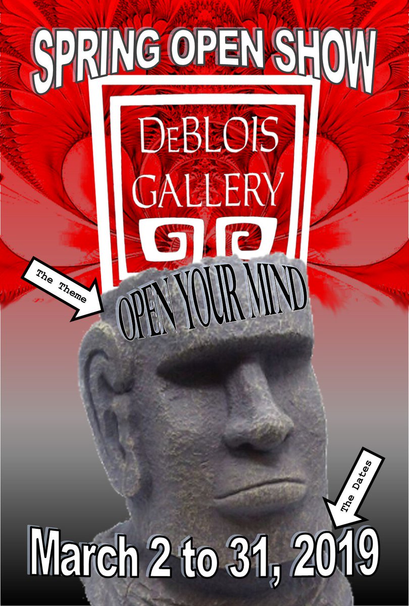 debloisgallery's tweet photo. SHOW OPENING! Open Your Mind 
DeBlois Gallery
134 Aquidneck Ave., Middletown, RI 02809- https://t.co/g47HLjVSTM https://t.co/JM6BIb3vav