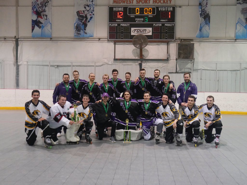 MAKE IT 4 IN A ROW! A little late, but better late than never! Congrats to our seniors <a href="/JV_Jake/">Jake Schulte</a> <a href="/BruntonTyler/">Tyler Brunton</a> <a href="/kraw4d95/">Brendan Crawford</a> &amp; @AveryLambden on 4 conference titles and dedicating so much time and effort to our program. Also, congrats to our friends <a href="/MizzouRoller/">Mizzou Roller Hockey</a> on a hell of a season.