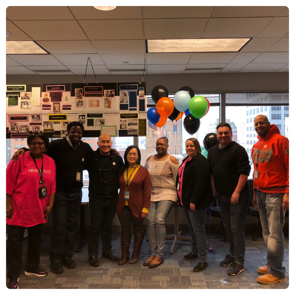 LaoYang2019's tweet photo. Celebrated Black History Month at work showcasing influencial individuals and their stories. @InspirasianMN @TheNETwork_Natl @ATT #lifeatATT @LifeAtATT #BlackHistoryMonth #minneapolus @02Tyang https://t.co/rsWsazTrbv