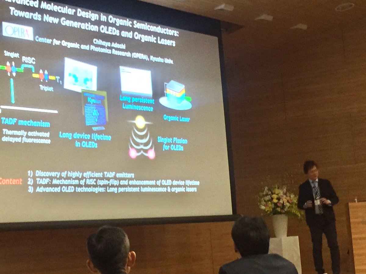 Prof Adachi is now giving his Silver Medal lecture on advance molecular designs! #nagoyamedal