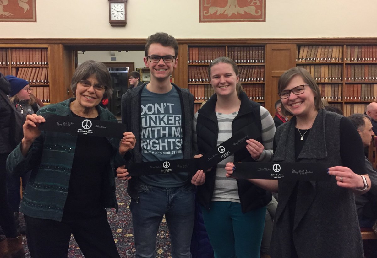 mrs_lapietra's tweet photo. Jacob and Rachel got to meet Mary Beth Tinker tonight! #Tinkerversary #1stAmendment #apLPgov https://t.co/1pHKv0VJRX