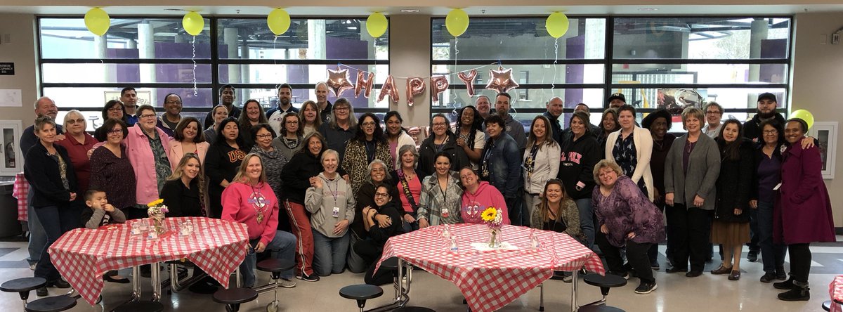eastside_hs's tweet photo. Today many EHS staff members (current and past) celebrated the retirement of Donna Cook, one of the original Lions!  We will miss you Donna and everything you have done for EHS and the AVUHSD. You will always be a Lion!!! https://t.co/fhj72DRn6q