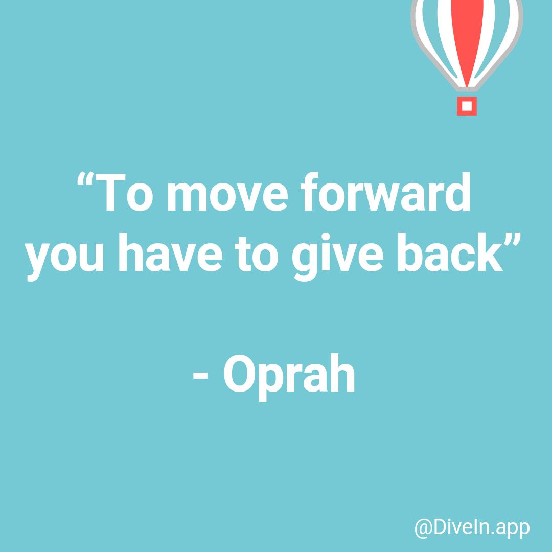 DiveIn_App's tweet image. The only way to backtrack is to not give back👆..we highly suggest you listen to Oprah 🤗
