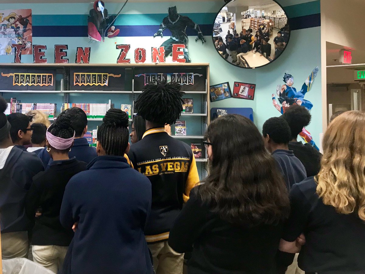 DpacMiddle's tweet photo. Enjoyed our break from trimester exams today. Toured our local library, learned about all the resources available, received library cards and checked out new DEAR books. #libraryloversmonth #readaloud #celebrateblackhistory #nevadareadingweek2019 #GetCarded https://t.co/ZsrePukk9H