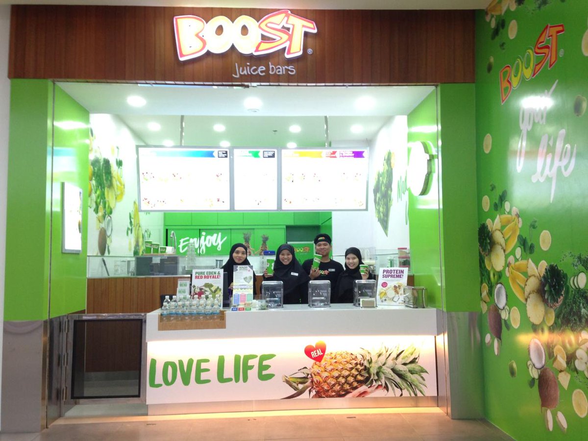 Onecity Shopping Centre - Boost your day with Boost Juice Bars Brunei]  💪🏻😋 Follow and contact them at: Contact No. : 234 3881 Instagram: Boost  Juice Bars Brunei] Facebook: Boost Juice Bar