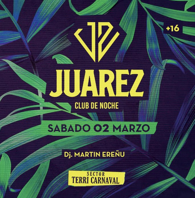 juarezoficial_'s tweet photo. Finde Largo y en Juárez tenemos preparados para que pases el SÁBADO a puro CARNAVAL 🎭🎉
Próximamente + info 👍🏼
#SomosJuarez #SectorTerri #LasNochesSonNuestras https://t.co/egZhSempEe