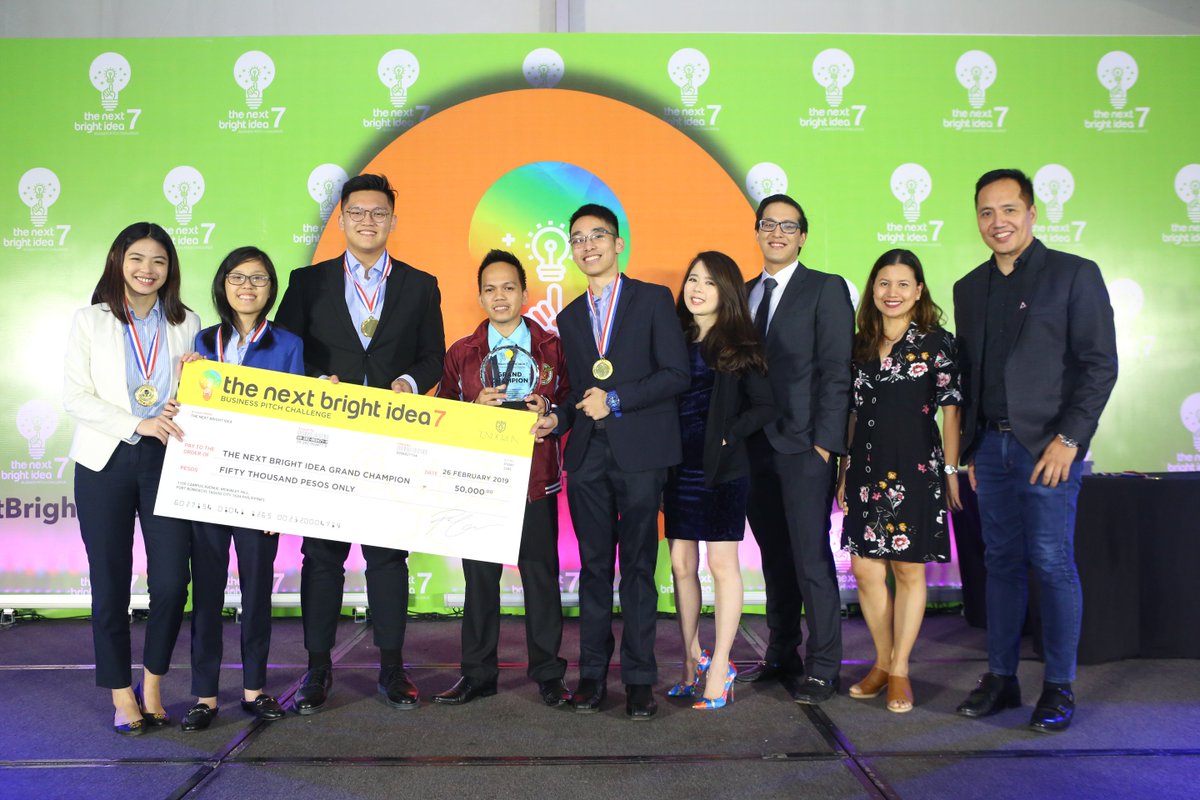 EnderunColleges's tweet photo. Congratulations to the winners of #NBI7!

Team Jeemo, St. Jude Catholic School - Grand Champion
Team Cleanflux, Singapore School Manila - 1st Runner Up
Team Mr. Bin, St. Jude Catholic School - 2nd Runner Up

#NextBrightIdea https://t.co/vNybLVE8LC