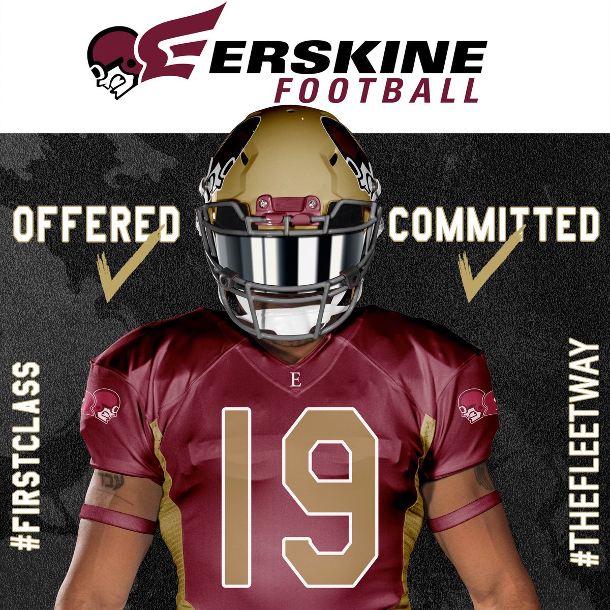 FleetFB's tweet photo. @FleetFB is proud to announce Commerce's Darren Simpson. Darren is a member of our #FirstClass and is a tenacious Tight End. Darren is ready to #TakeFl19ht!

#TheFleetWay
#FirstClass https://t.co/PPb7XwJAhW