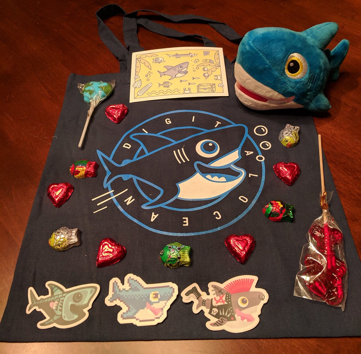 carlwgeorge's tweet photo. Got a random surprise swag package in the mail today from @digitalocean. Very cool. #DevLuv. https://t.co/X4epg2Moa0