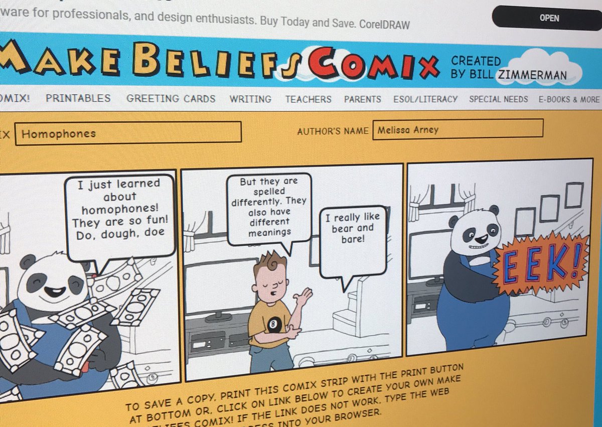 melissaarney's tweet photo. Using Make Beliefs Comix to discuss homophones! #DLDAY #DLBadge #hbears1819 @LubbockDL @Elar_LubbockISD https://t.co/WA6oSNQ8jc
