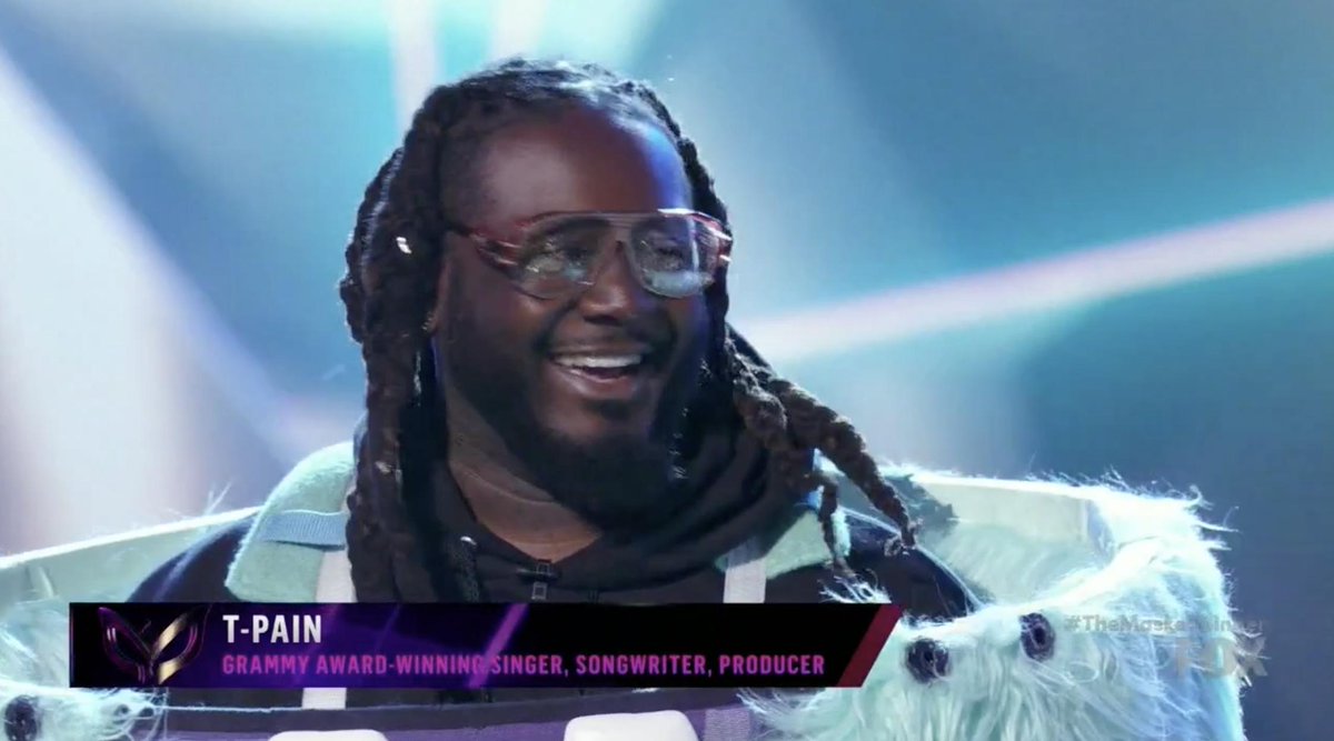 iWatchiAm's tweet photo. T-PAIN! Look at this cheerful cutie. Love you forever. #TheMaskedSinger #MonsterMask https://t.co/GVKcCOsmDC