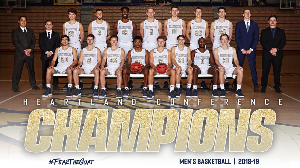 CHAMPIONS! <a href="/SEUMBasketball/">St. Edward's Men's Basketball</a> wins their fourth Heartland Conference regular season title, first since 2008, securing the #1 seed in the conference tournament with a 74-58 win over TAMIU! #FearTheGoat