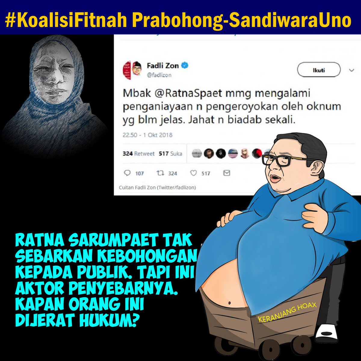 JabarSamawi's tweet photo. Nenek yang dikibuli

#KoalisiFitnahPrabohongSandiwaraUno
#PrabowoTumbalinRatna https://t.co/iLlz6GpvFn