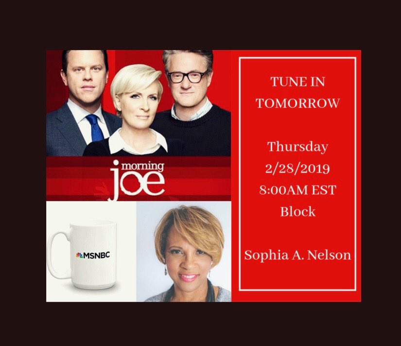 SANBookings's tweet photo. Media Alert: Tune in 8:00AMEST|MSNBC to watch @IAmSophiaNelson talk about her @thedailybeast article https://t.co/97uqAE25zb… on #HouseOversightCommittee #RepTlaib #LynnePatton #MarkMeadows and being a #prop at #CohenHearing #MorningJoe https://t.co/fFd25eZ7SC