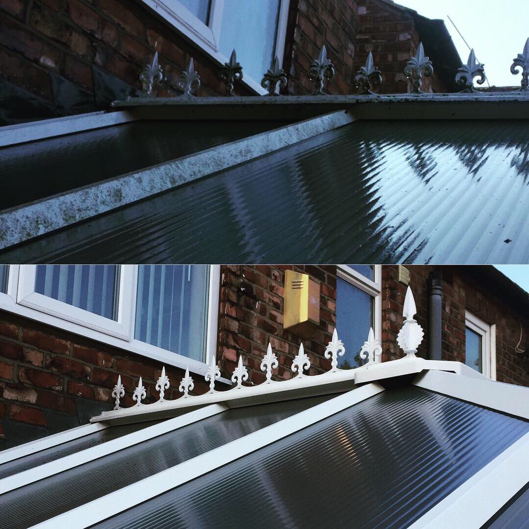 Trucleanplus's tweet photo. Tough day on this conservatory that has never been cleaned but with the right chemicals and plenty of elbow grease we managed to get it back to its best 🏡 #cheadle #Stockport #wilmslow #altrincham #conservatory https://t.co/OhxjAzi3VK