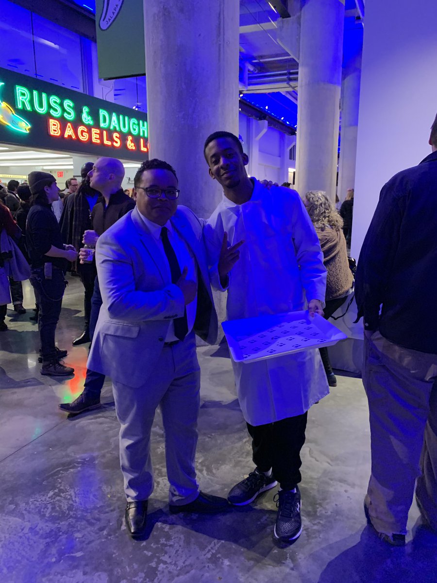 bksteamcenter's tweet photo. A few highlights of our Culinary Arts &amp; Management scholars working at tonight’s official opening of @RussAndDaughter on the @BklynNavyYard. An amazing opportunity for our students to learn and perfect their hospitality skills with our partners on the yard! https://t.co/KvQX6JDnYB