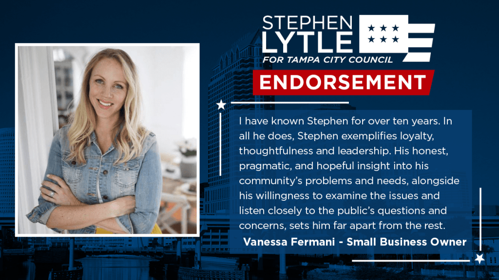 Lytle2019's tweet image. Community and Business Leaders Across Tampa Endorsing Lytle for City Council lytle2019.com/2019/02/27/com…