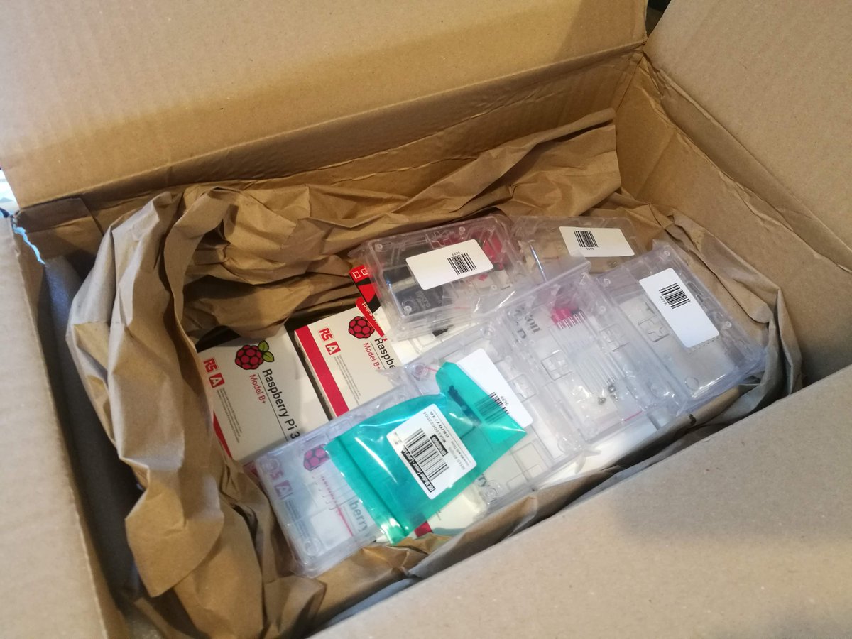 wetouchAT's tweet photo. at lot of #raspberrypi received. thanks @UPS for super-fast delivery. let's go #coding https://t.co/jeD7iBiqIr