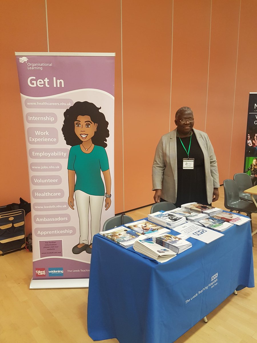 LTHTCorpNurse's tweet photo. Spending the morning chatting to students @Rodillian_Ac #ncopcareersfair really excited to hear about their career aspirations and how they can start that journey with @LeedsHospitals https://t.co/dIMFE9ATHN