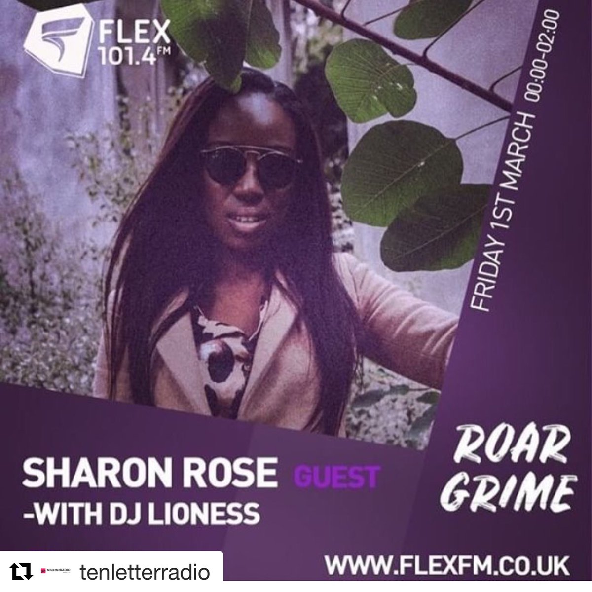 SharonRoseLtd's tweet photo. #Repost @tenletterradio
・・・
This Friday catch @sharonrose__ live on @flexfmuk with @djlioness 🔥🔥🔥🔥🔥 #anotherlover #Shell #garage #house #grime #newmusic #promotion #theplug #promo #tenletterpr #interview #wavey #vibes https://t.co/azR1iWmceG