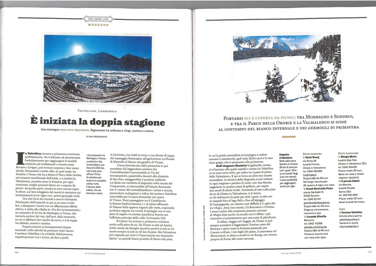 vinitriacca's tweet photo. grazie @StyleMagazineIt parlano di @valtellinatweet e anche di noi! #vinitriacca #nebbiolodellealpi #lagatta https://t.co/5a3SCPLmW3