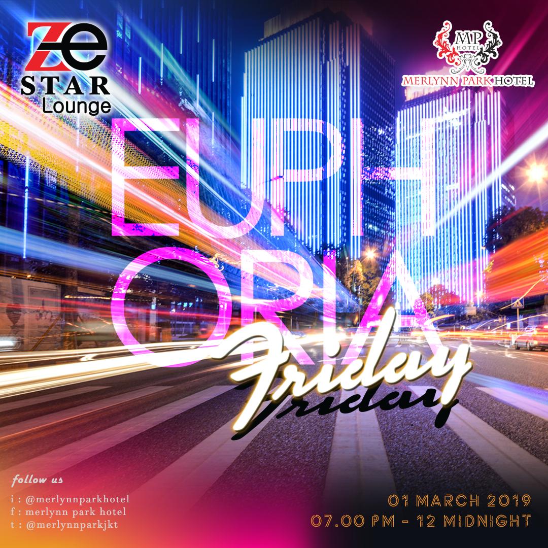 1 day to go!
Get a night of fun and laughter with us on 'Euphoria Night' this 1st March 2019 from 7 pm - 12 midnight !
Get 25% Discount on alcoholic beverages &amp; other Ze- Star Menu, Surprise for Best Attire, and many others!
Reserve your table now , Mr. Yoyo ( +6281281777435 )