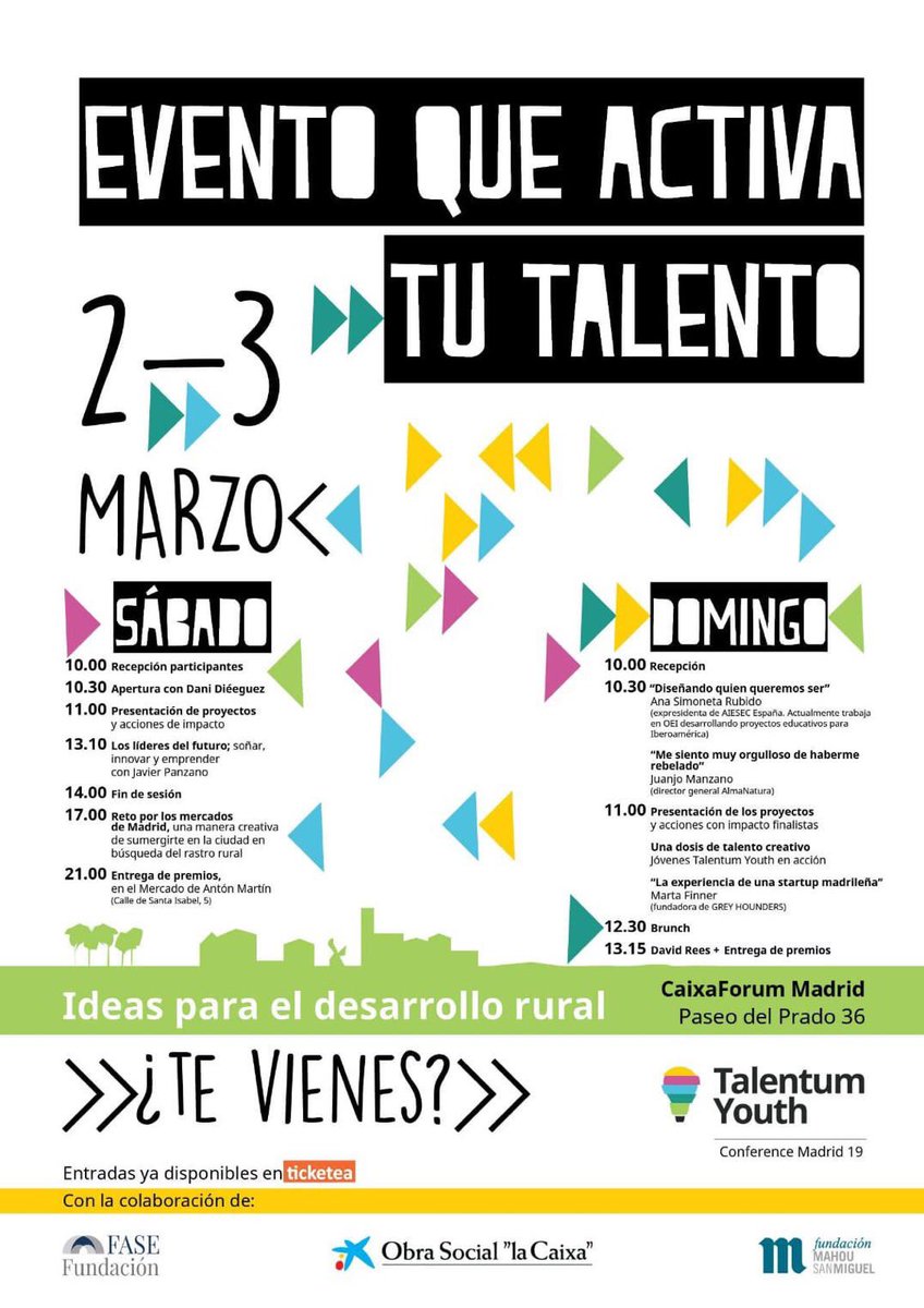 Estoy muy contenta de estar este sábado en Madrid entregando los premios a ls ganadores del 'Reto por los mercados de Madrid' que organiza <a href="/TalentumYouth/">Talentum Youth</a> en el marco de la Talentum Youth Conference, cuyo tema este año es “Ideas para el Desarrollo Rural” 🌱
mallata.com/?p=3460