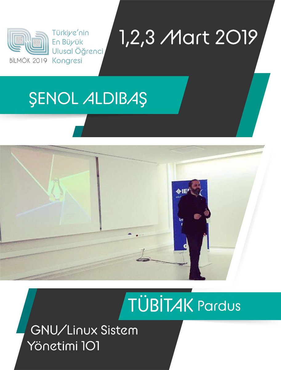 Şenol ALDIBAŞ “GNU / Linux Sistem Yönetimi 101” sunumu ile 1-2-3 Martta BİLMÖK’te...
#bilmokmsku #bilmök #mugla #bilisim #bilimtt #sibergüvenlik #motivasyon #inovasyon #buisness #bilim #girişimcilik #girişimci #startup #mühendislik #yazılım #inovation #motivation #motivating