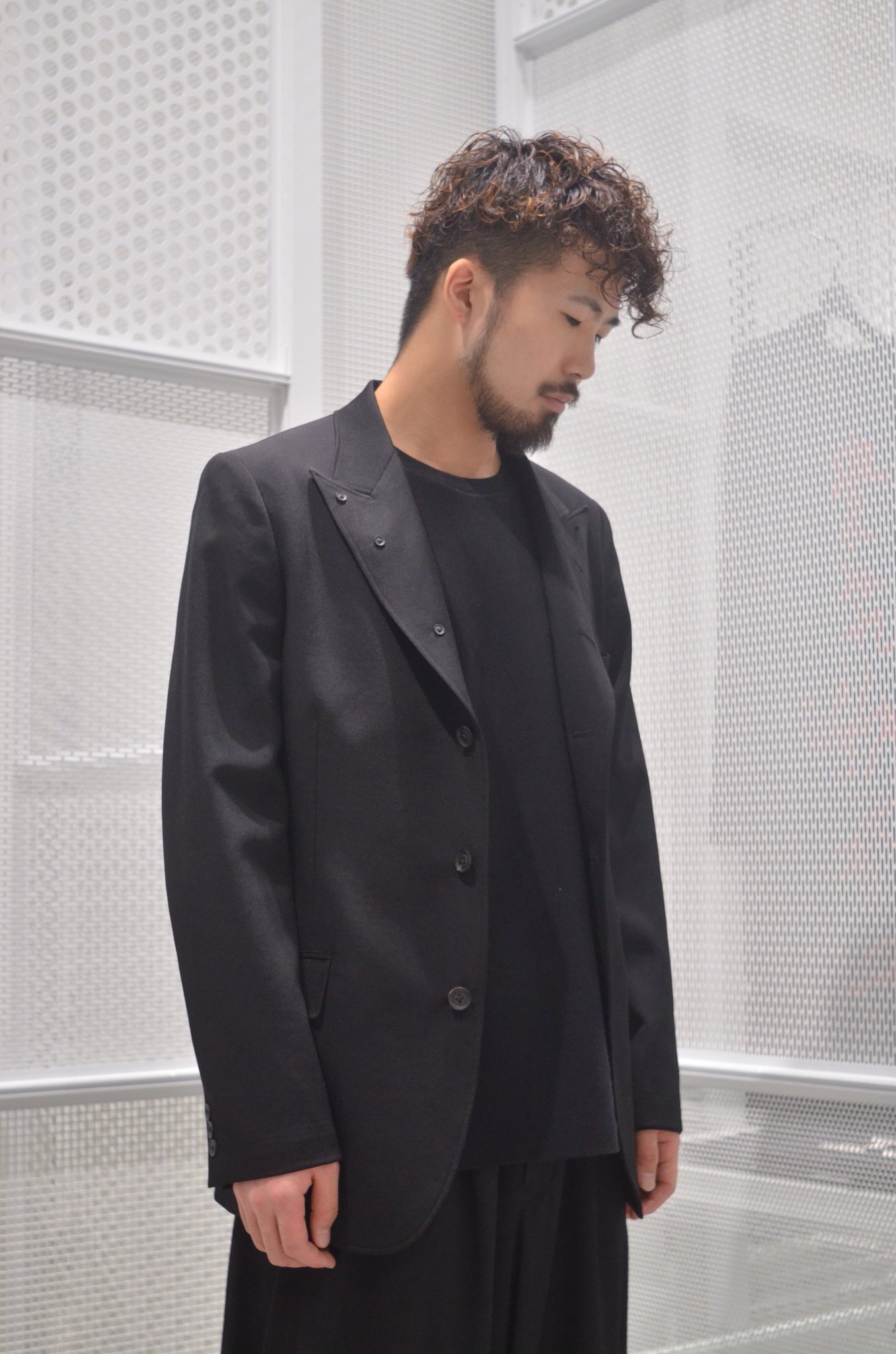 大幅割引 ヨウジヤマモト ウールギャバビックオーバーラペル4吟